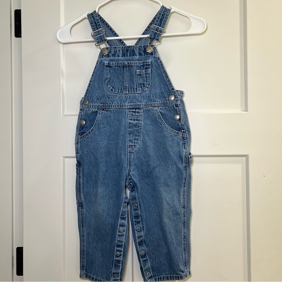 VINTAGE The Perfect Fit CLASSIC Baby Gap Denim Jean Bib Overalls 2 Years - Picture 1 of 11